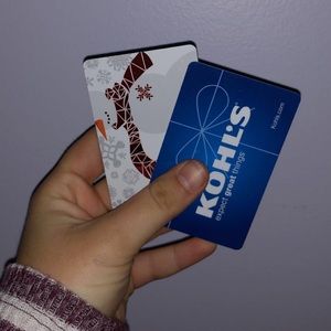 Two kohl’s gift cards $50 and $25